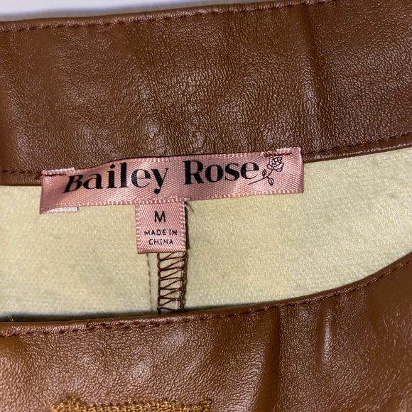 Brown Faux Leather Pants with Cut outs from Bailey Rose - Picture 3 of 4